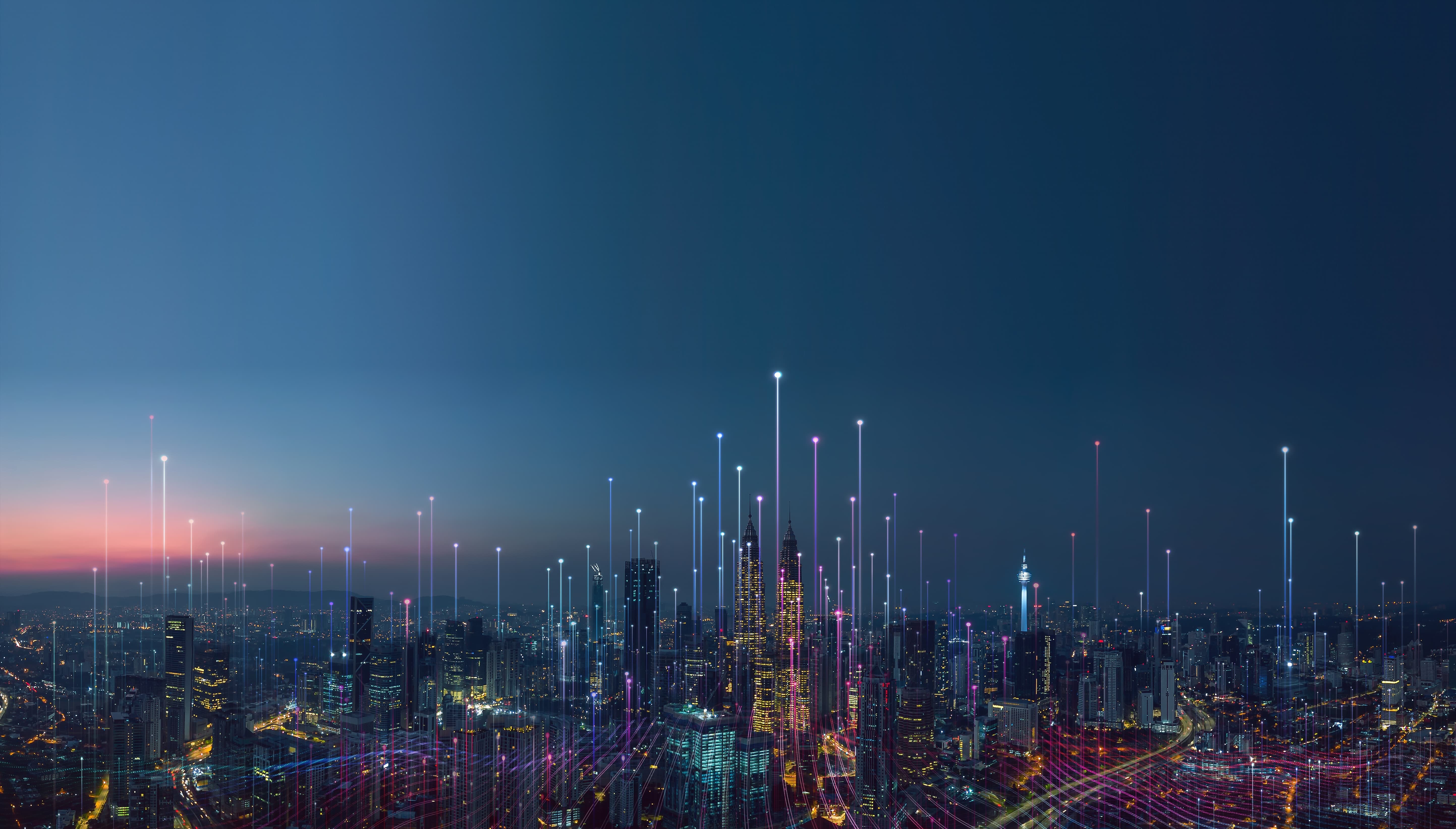 Image d'une ville intelligente et connectée